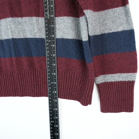 American Eagle Sweater Mens XL Athletic Fit Striped Wool Blend Cozy Gorpcore - Picture 8 of 8
